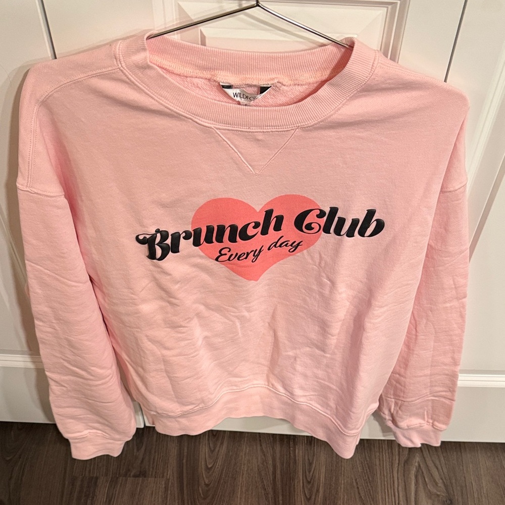 Wildfox Light Pink Heart Graphic Sweatshirt Small